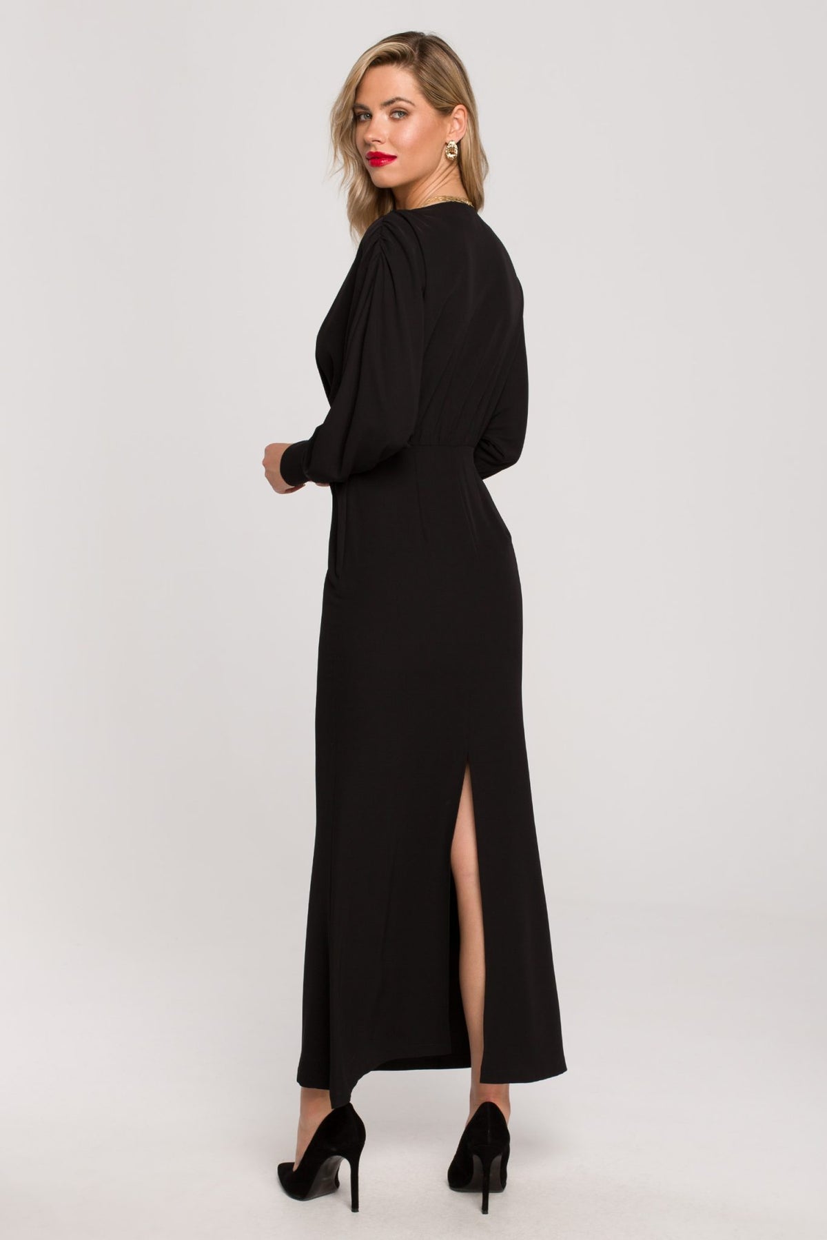 Elegant Deep V-Neck Maxi Dress