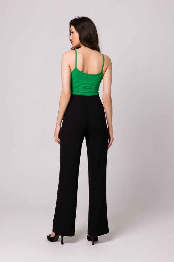 Versatile Coral High-Waist Trousers