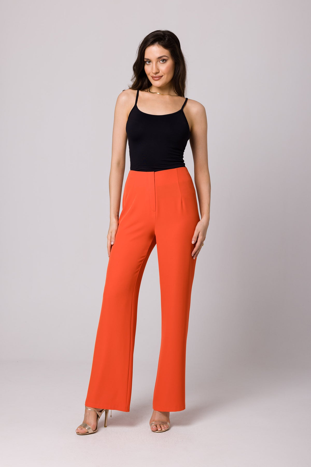 Versatile High-Waist Coral Trousers