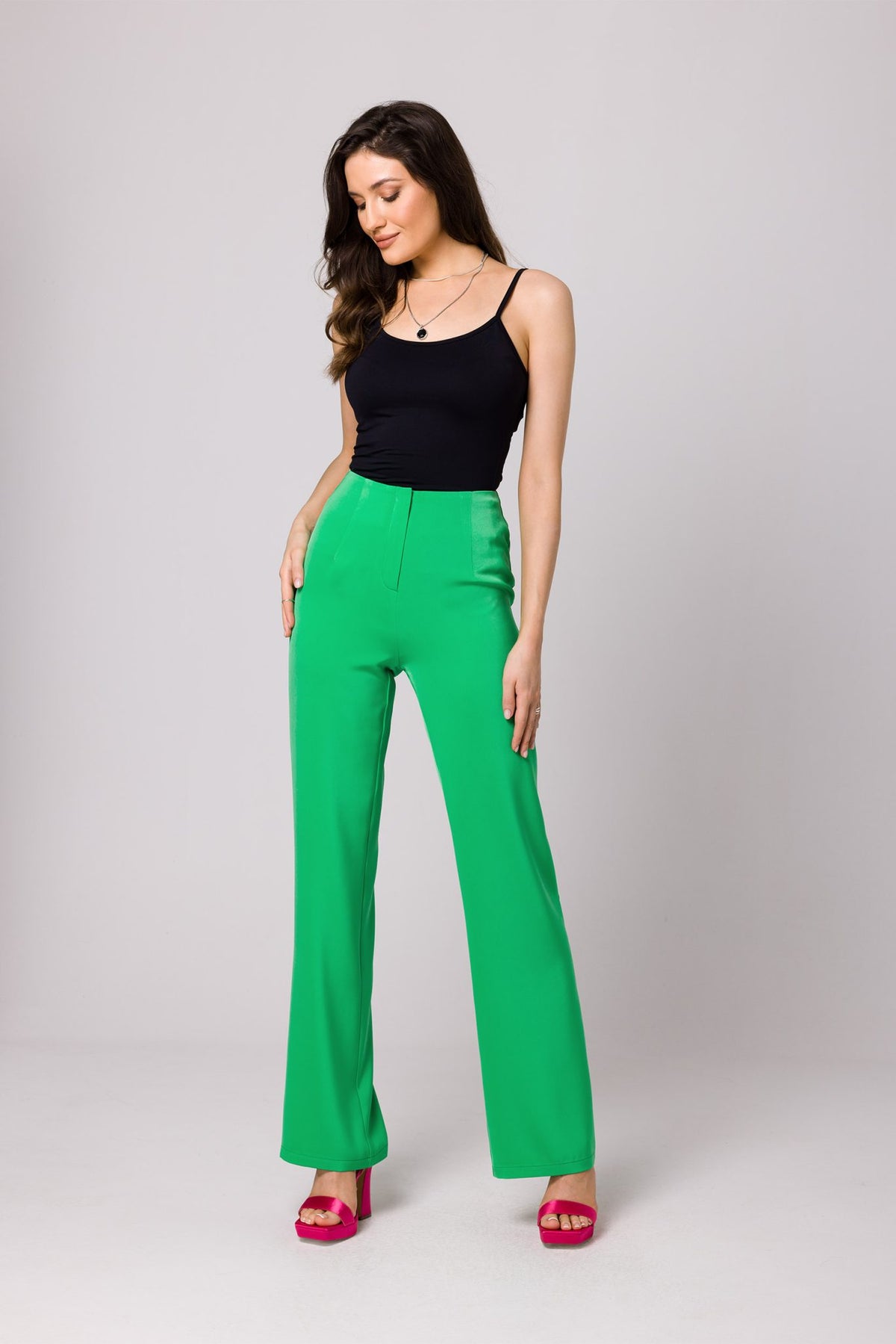 Versatile High-Waist Coral Trousers