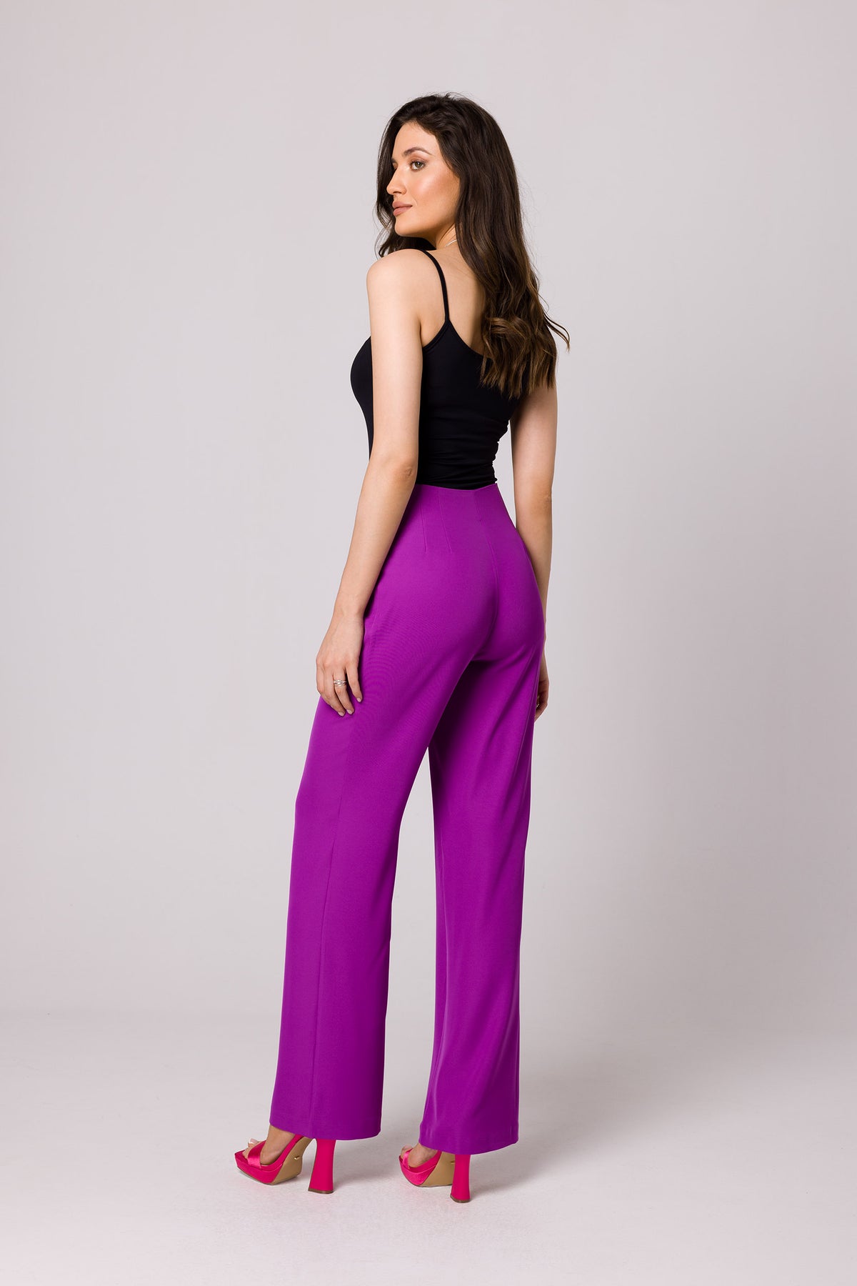 Versatile High-Waist Coral Trousers