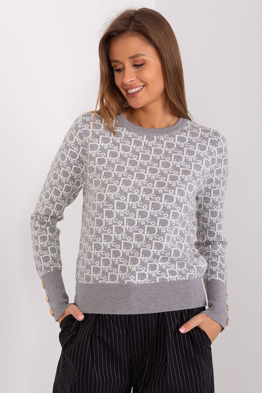 Viscose Jumper with Button Cuffs - Michelle & Kenza Co.