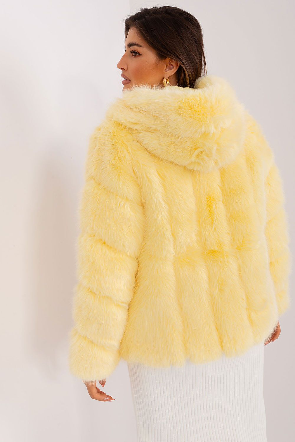 Fur Jacket with Hood and Pockets - Michelle & Kenza Co.