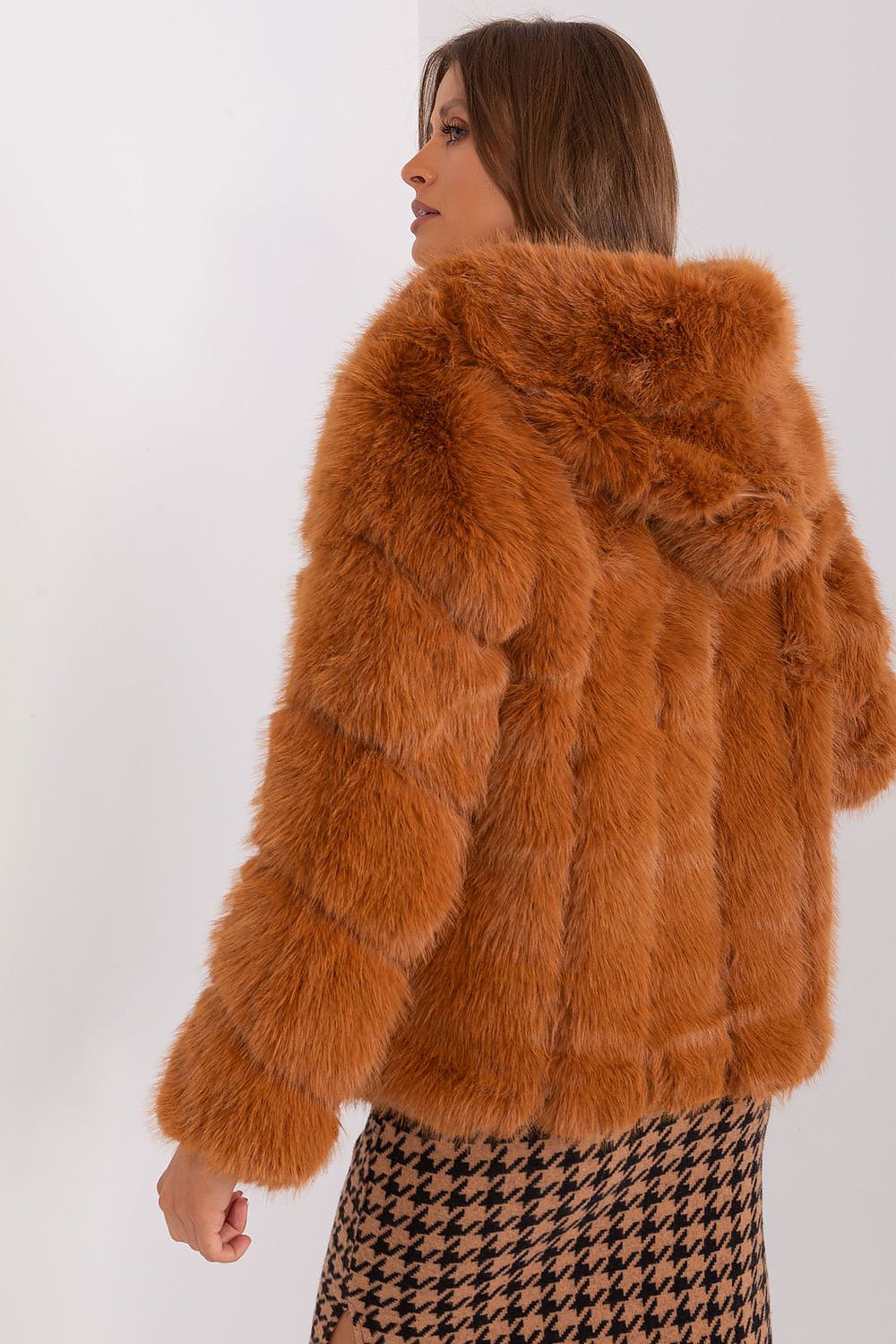 Fur Jacket with Hood and Pockets - Michelle & Kenza Co.