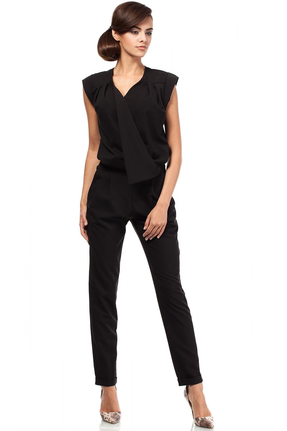 Tapered Sleeveless Jumpsuit with Pockets