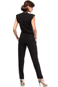 Tapered Sleeveless Jumpsuit with Pockets