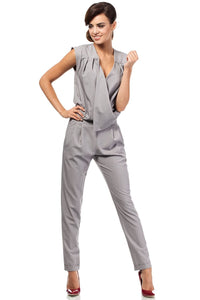 Tapered Sleeveless Jumpsuit with Pockets