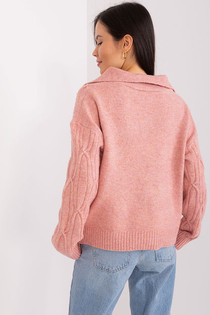 Elegant Collar Acrylic Sweater