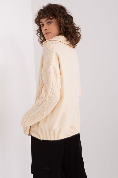 Elegant Collar Acrylic Sweater