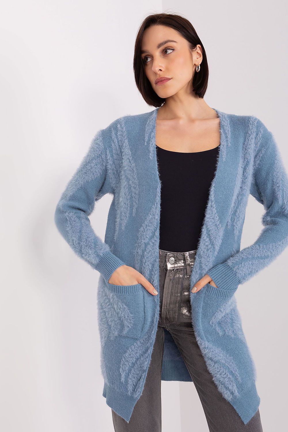 Variegated Knit Cardigan with Slip Pockets - Michelle & Kenza Co.