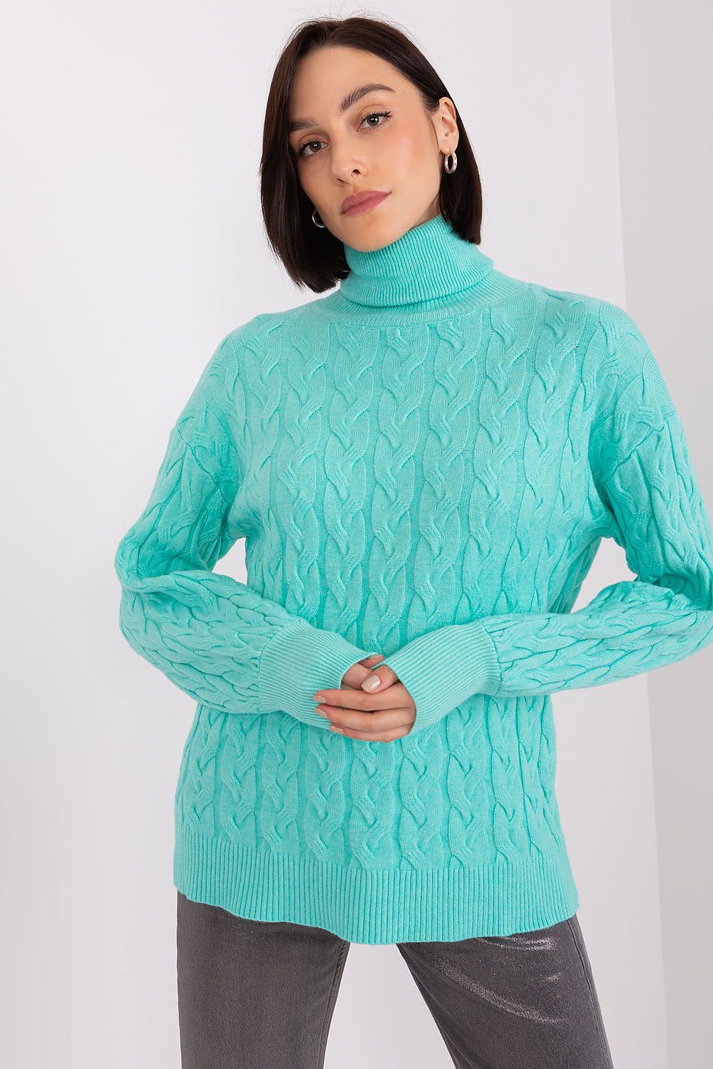 Variegated Knit Turtleneck with Plaid Weave - Michelle & Kenza Co.