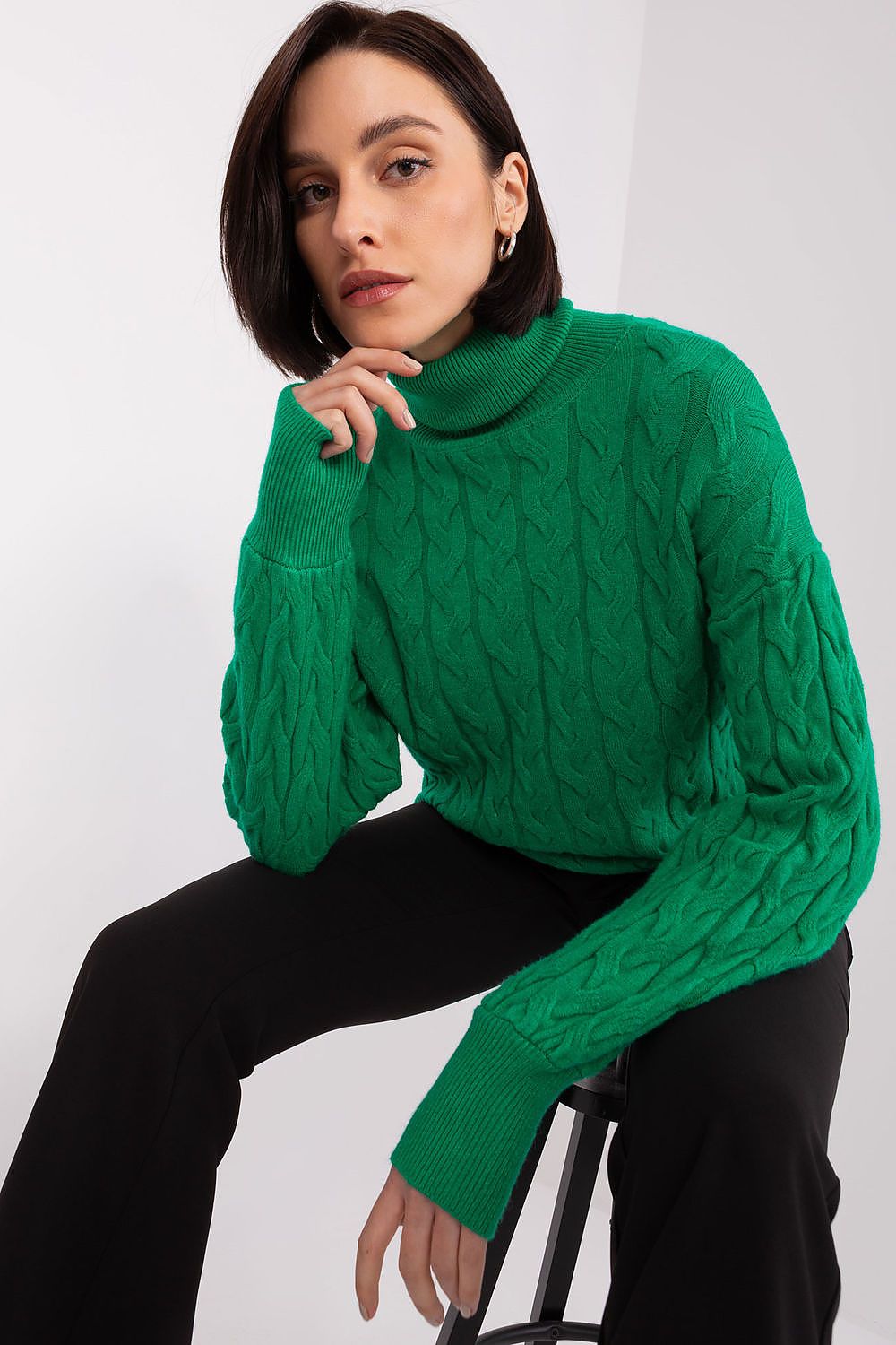 Variegated Knit Turtleneck with Plaid Weave - Michelle & Kenza Co.