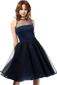 Flared Tulle Evening Gown