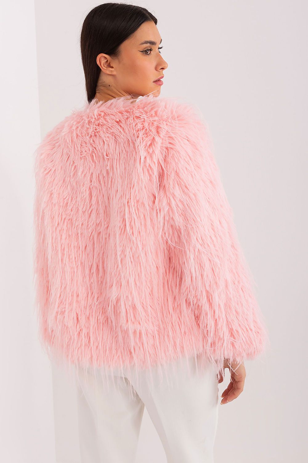 Fur Finish Jacket with Elegant Hook Fastenings - Michelle & Kenza Co.