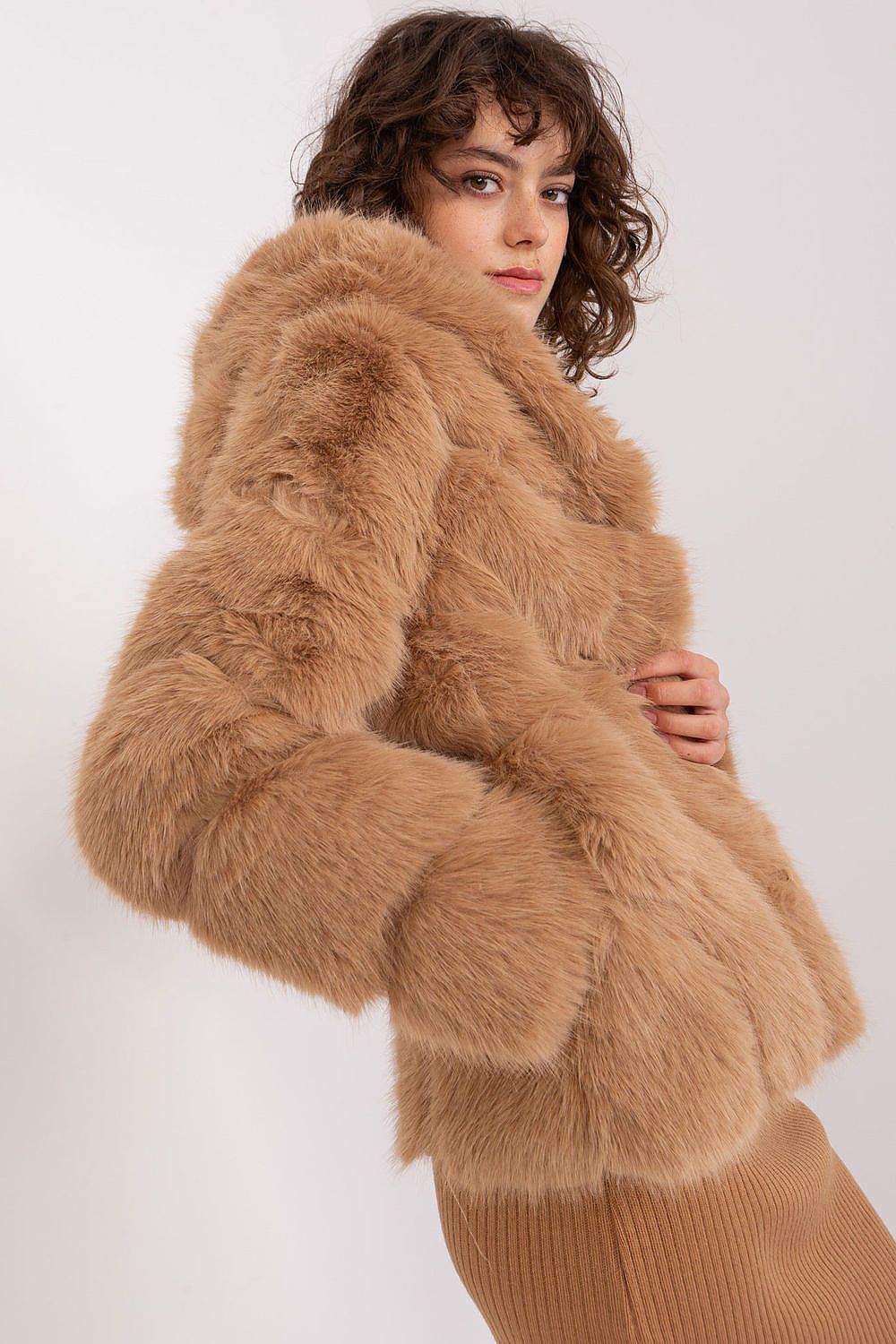 Sophisticated Hooded Fur Jacket