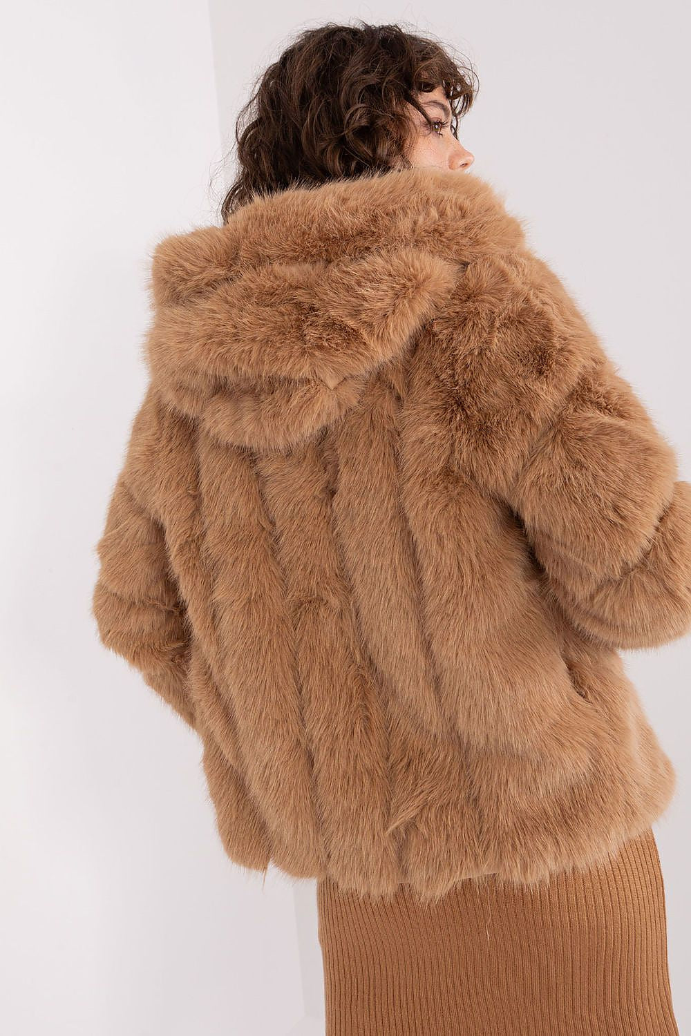 Sophisticated Hooded Fur Jacket