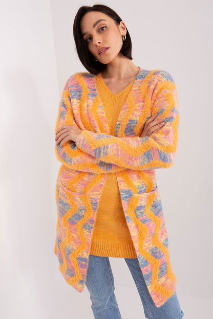 Knit Cardigan with Geometric Pattern - Michelle & Kenza Co.