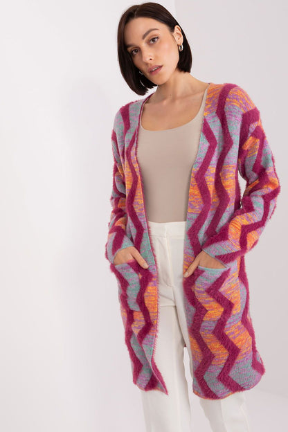 Knit Cardigan with Geometric Pattern - Michelle & Kenza Co.