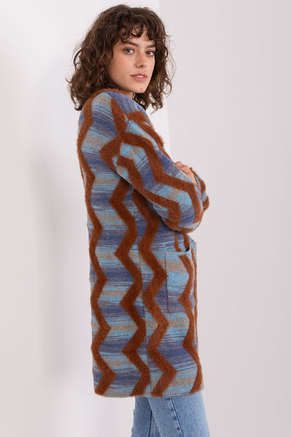 Geometric Pattern Casual Long Cardigan