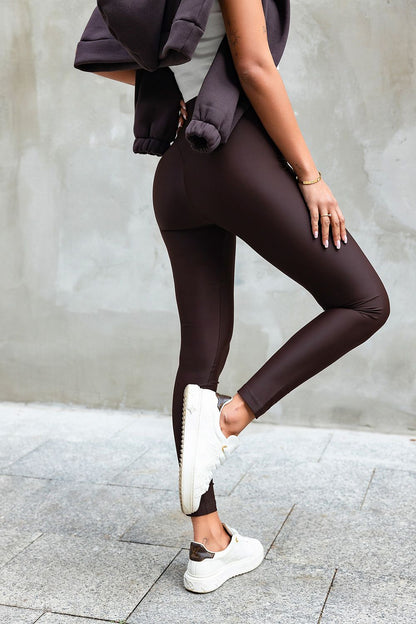 Nylon Leggings with High Waist and Push-Up Effect - Michelle & Kenza Co.