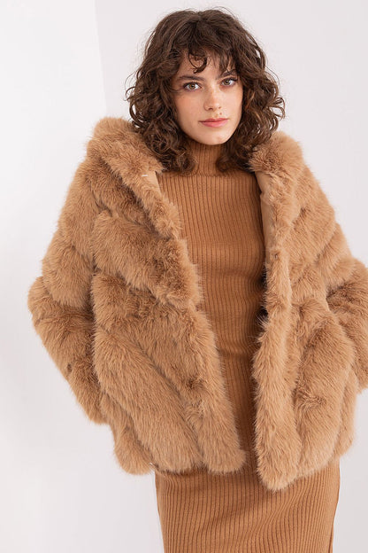 Sophisticated Hooded Fur Jacket