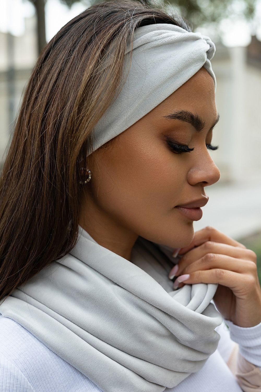 Soft Velour Headband and Chimney Set