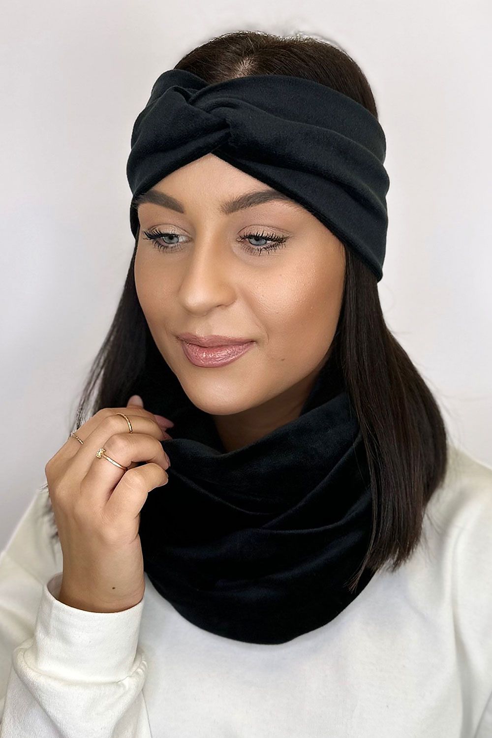 Soft Velour Headband and Chimney Set