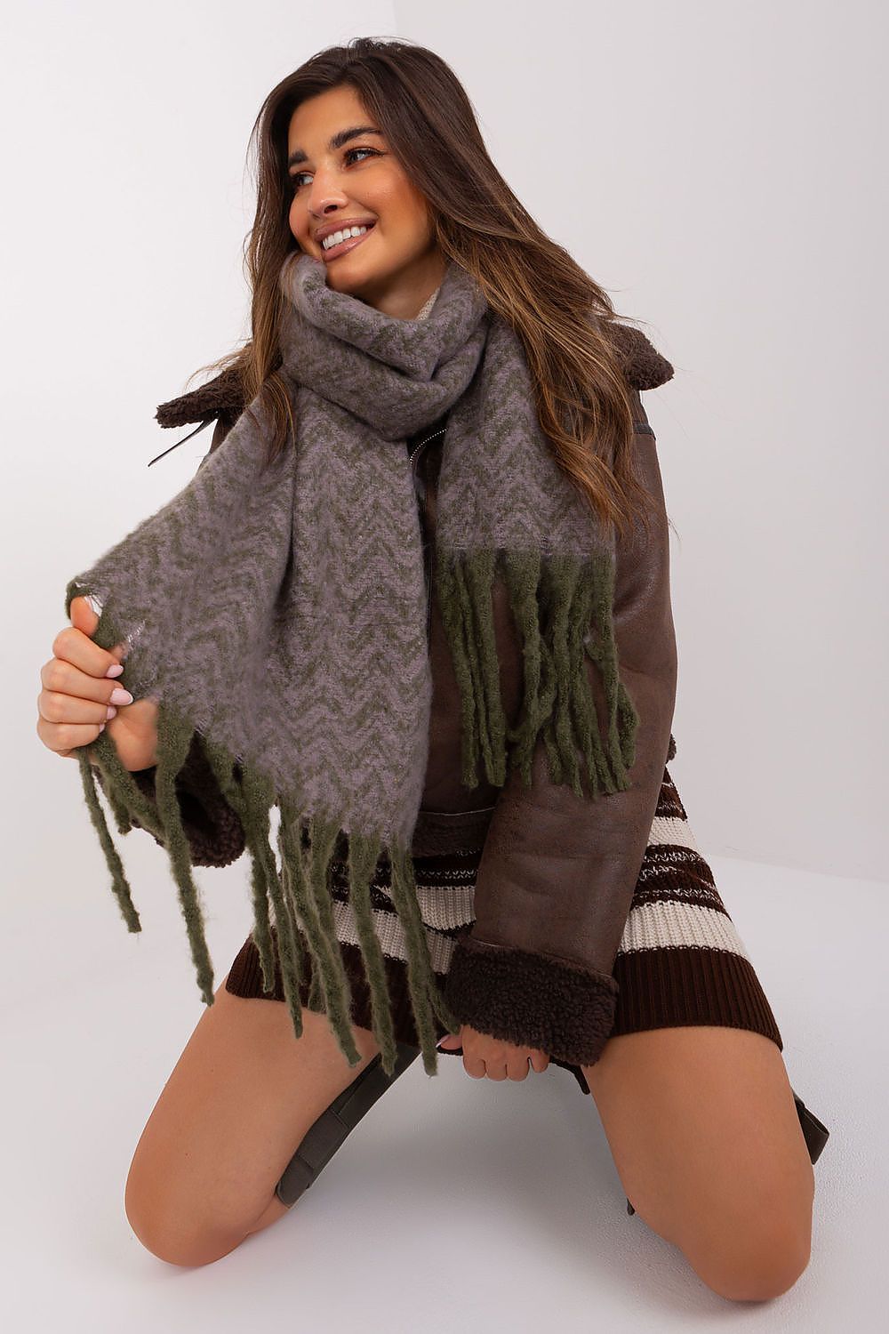 Geometric Tassel Scarf