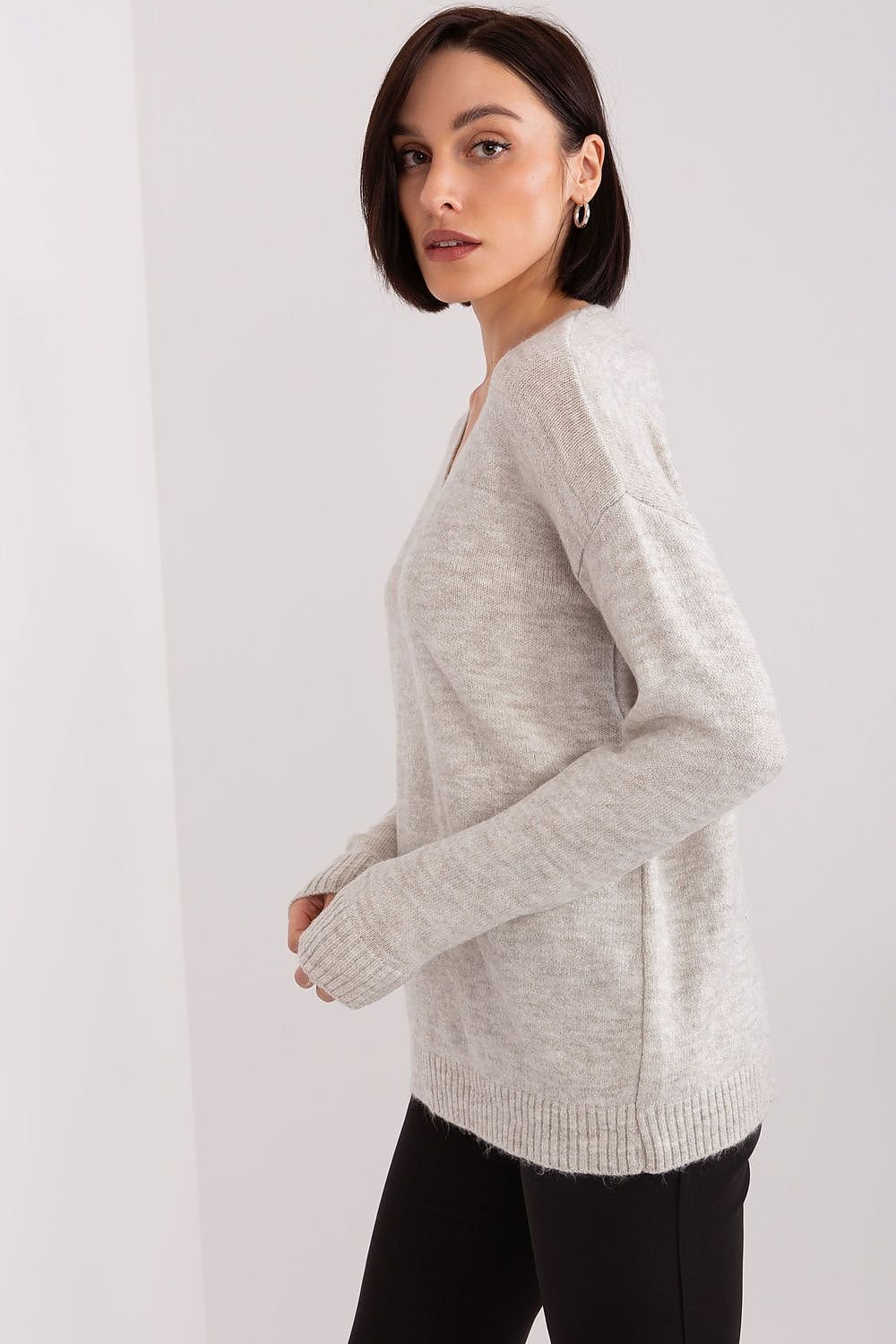 Chic Heart Neck Sweater