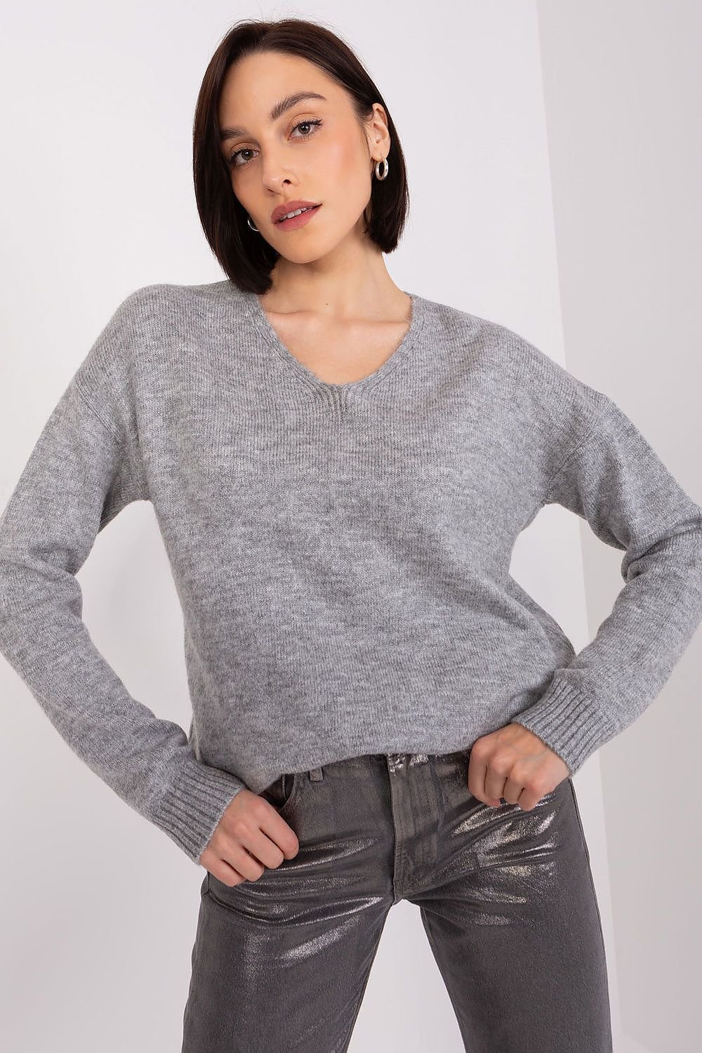 Chic Heart Neckline Sweater