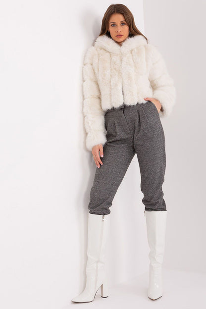 Fur-Trimmed Jacket with Sporty Hood - Michelle & Kenza Co.