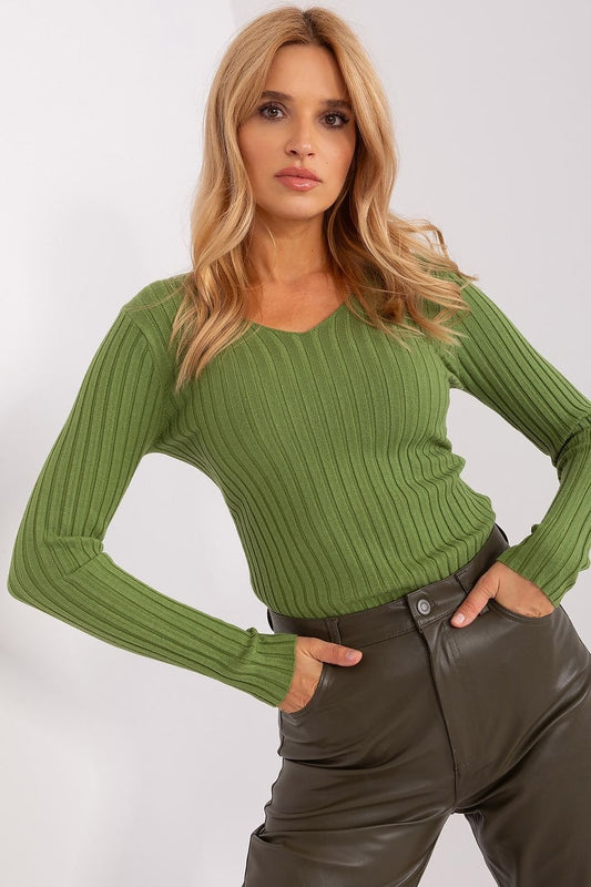 Chic Ribbed V-Neck Sweater