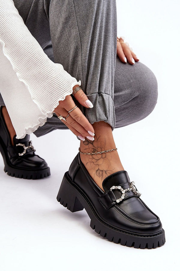 Stylish Eco Leather Heeled Semi-Boots