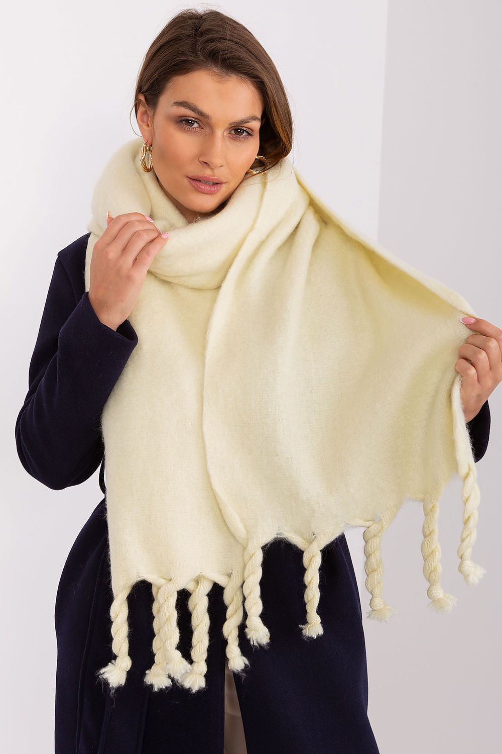 Smooth Textured Shawl with Tassel Detail - Michelle & Kenza Co.