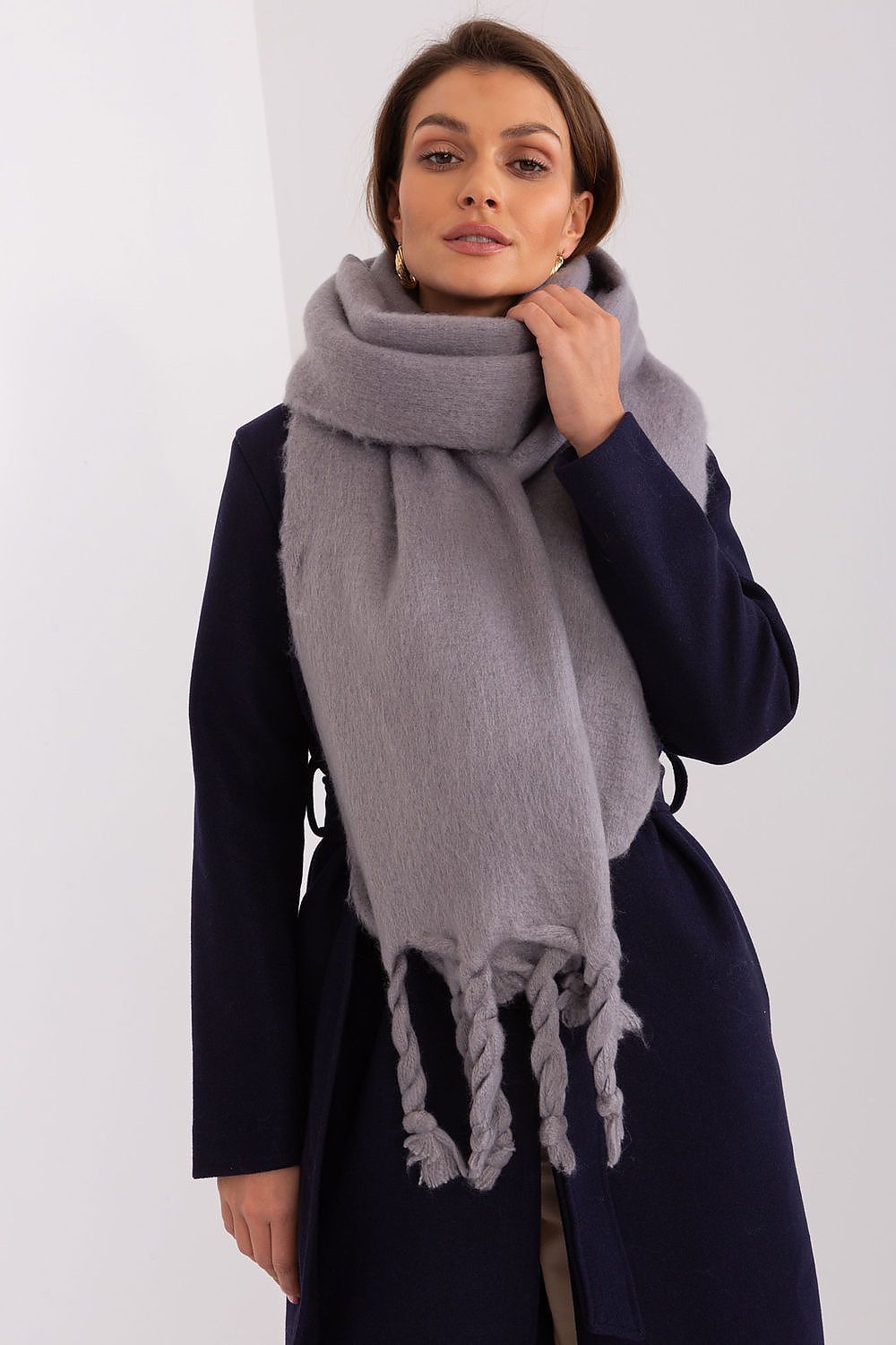 Smooth Textured Shawl with Tassel Detail - Michelle & Kenza Co.