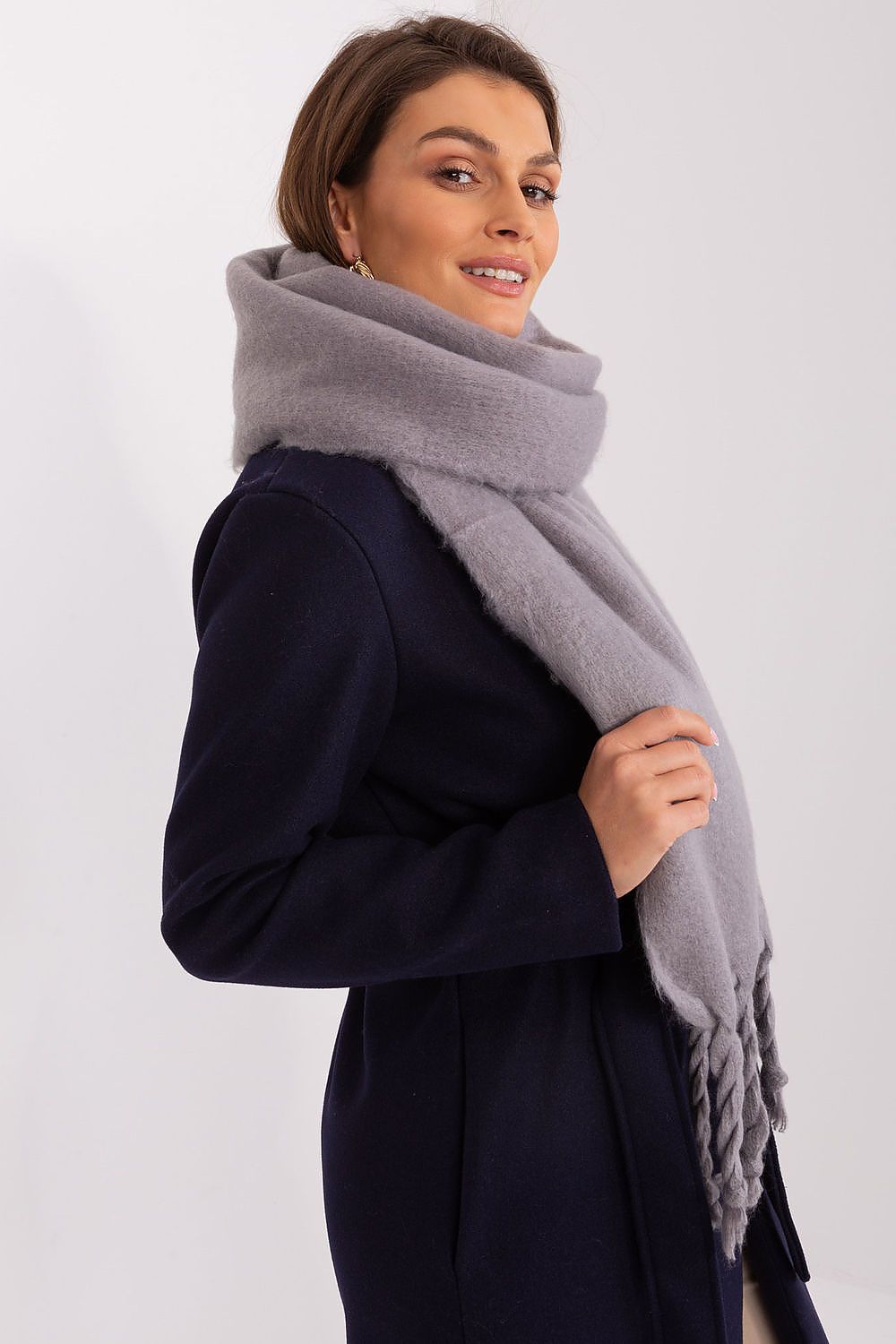 Smooth Textured Shawl with Tassel Detail - Michelle & Kenza Co.