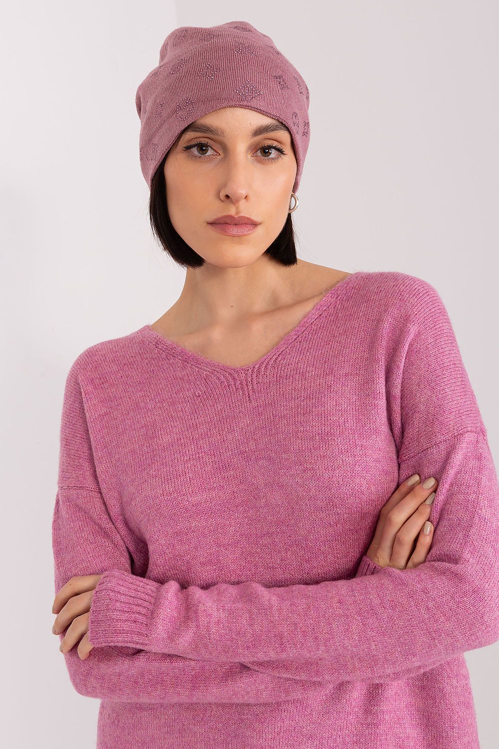 Rhinestone Cashmere Beanie