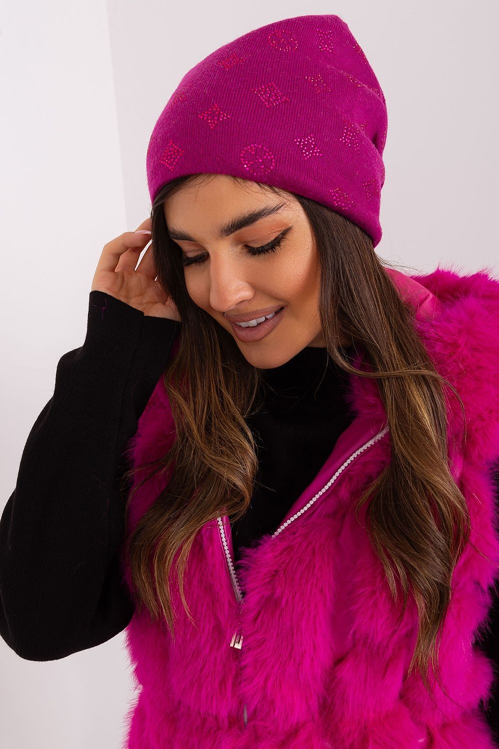 Rhinestone Cashmere Beanie