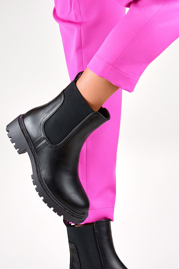 Weather-Resistant Black Jodhpur Boots