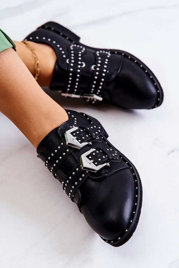 Studded Adjustable Strap Half Shoes