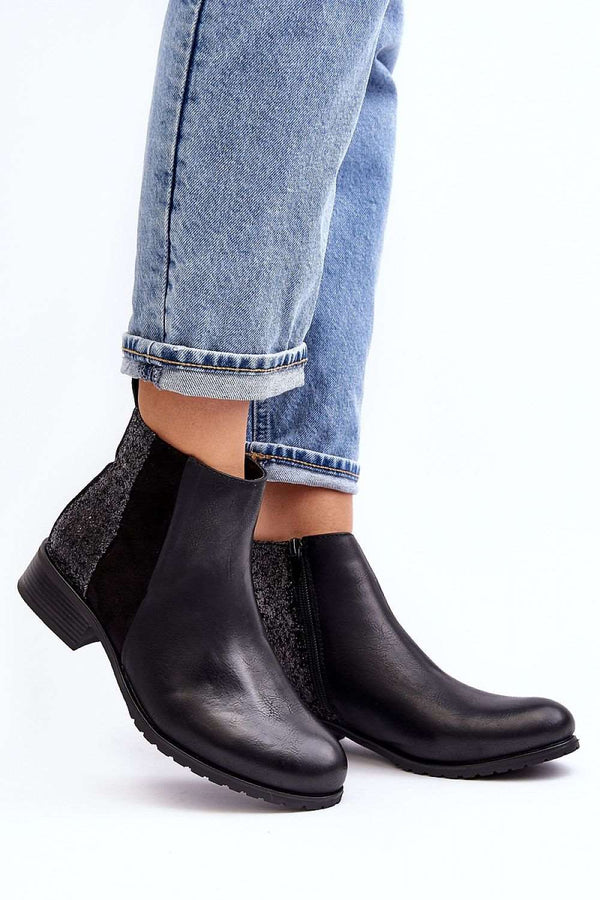 Amelia Sequin Ankle Boots