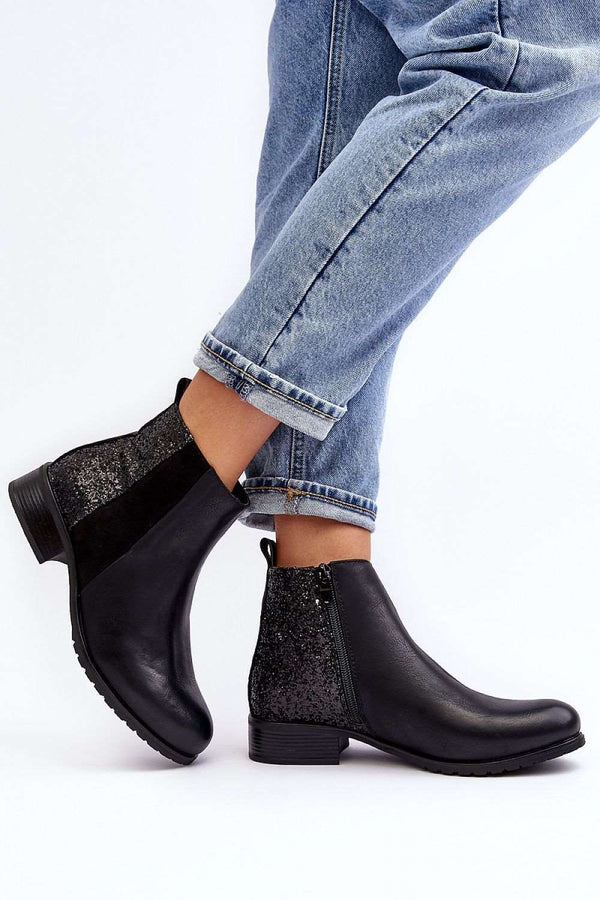 Amelia Sequin Ankle Boots