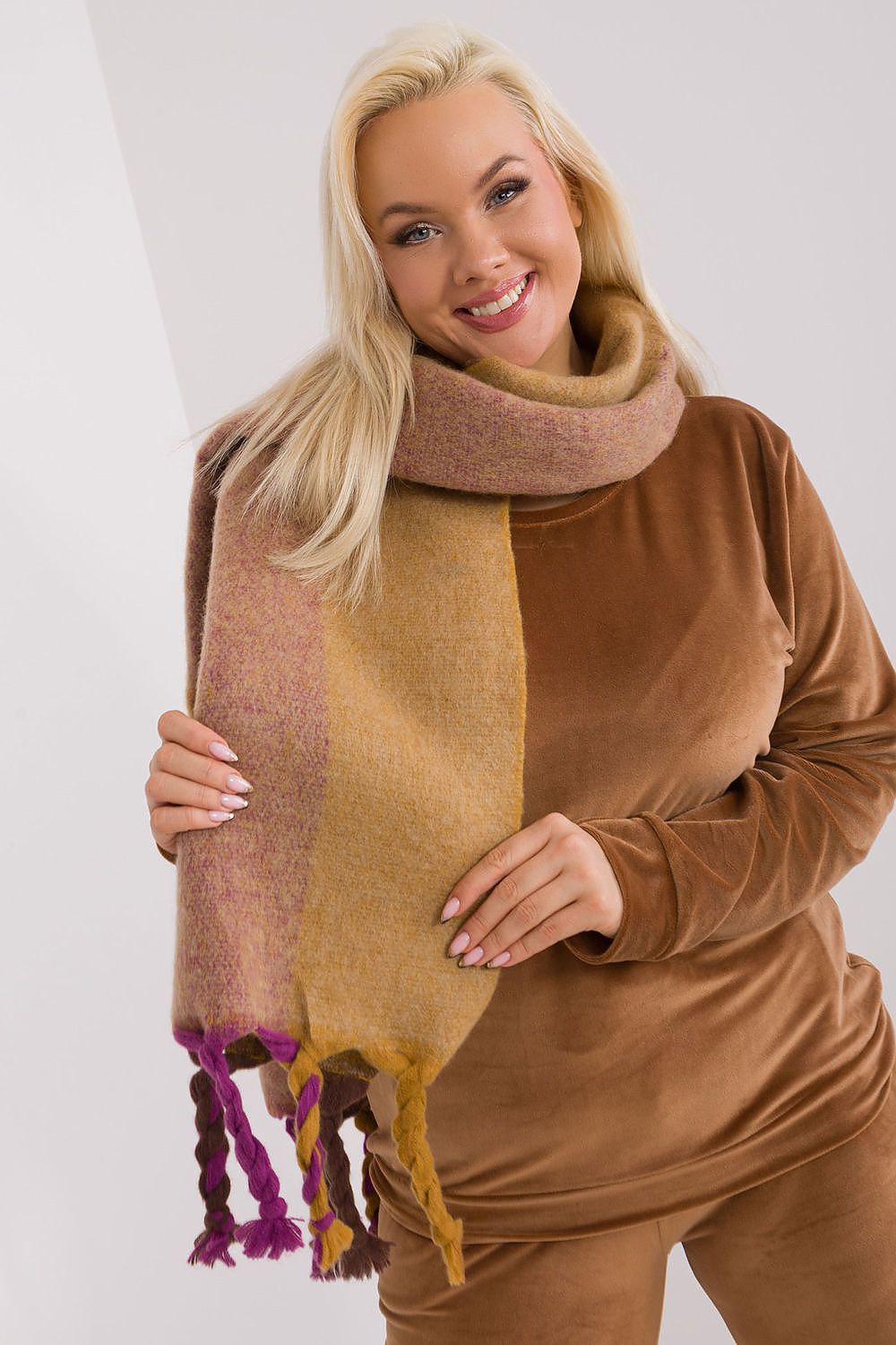 Chic Shawl with Decorative Stripes - Michelle & Kenza Co.