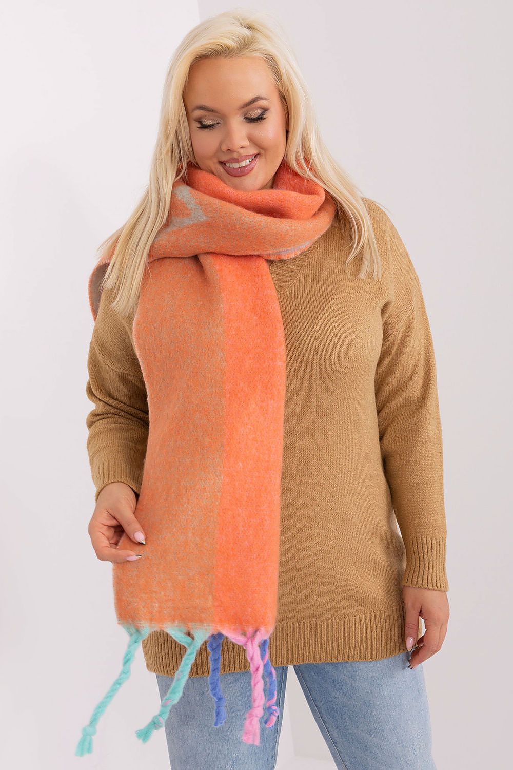 Chic Shawl with Decorative Stripes - Michelle & Kenza Co.