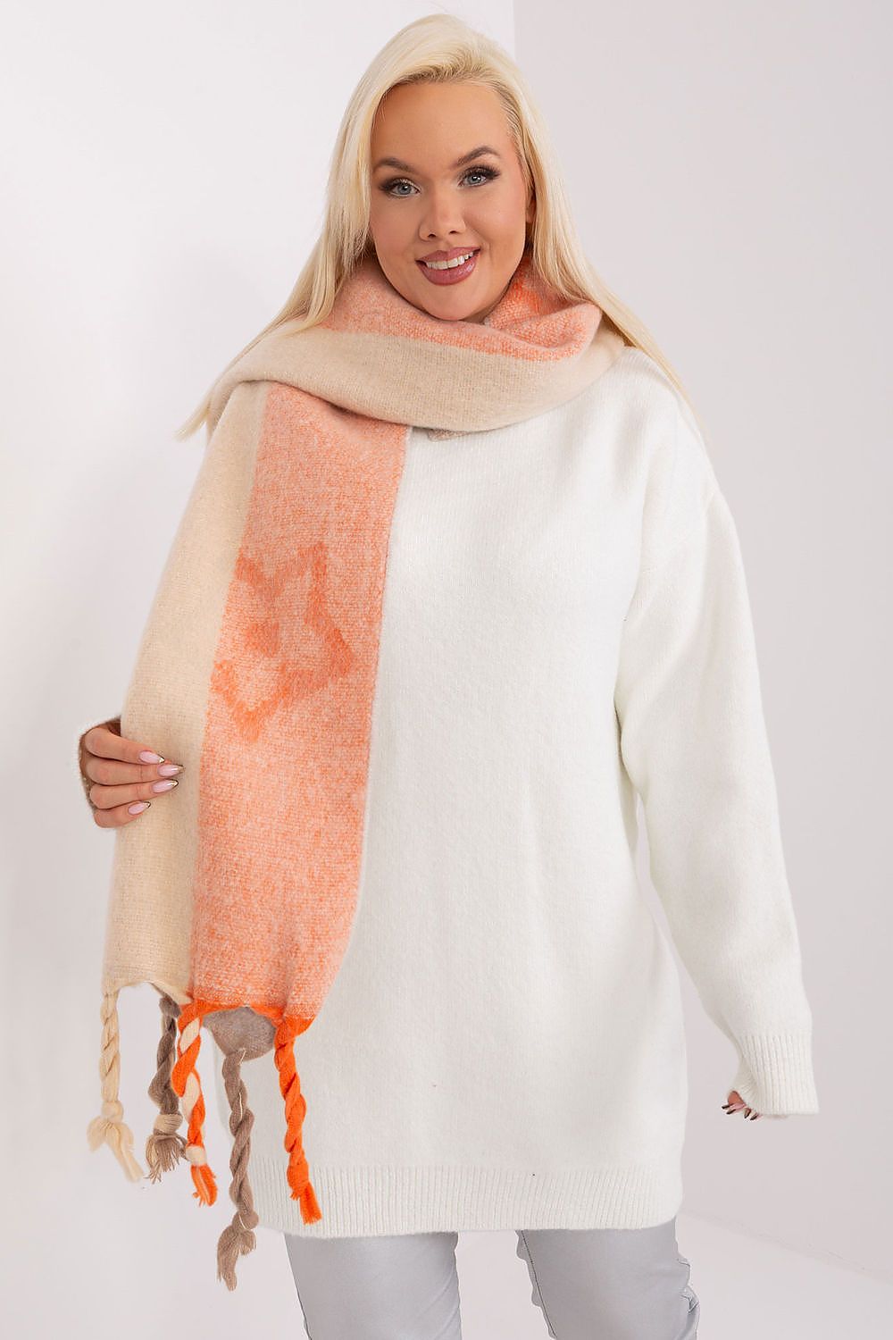 Chic Shawl with Decorative Stripes - Michelle & Kenza Co.