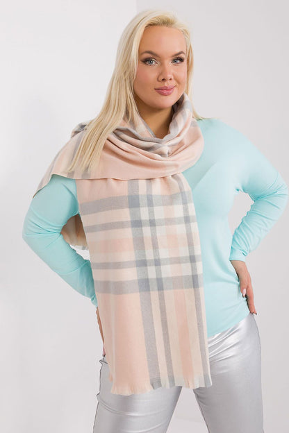 Textured Scarf with Colourful Checkered Pattern - Michelle & Kenza Co.