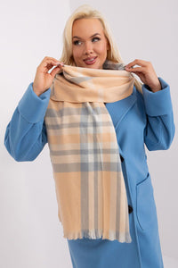 Textured Scarf with Colourful Checkered Pattern - Michelle & Kenza Co.