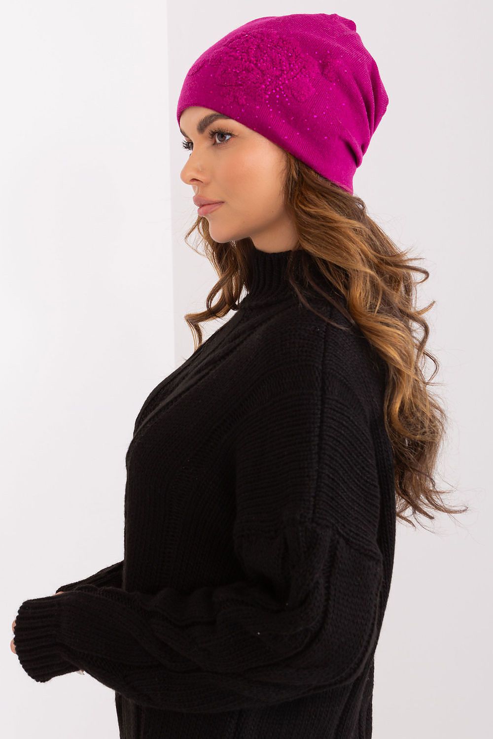 Cashmere Beanie Hat with Rhinestone Detail - Michelle & Kenza Co.