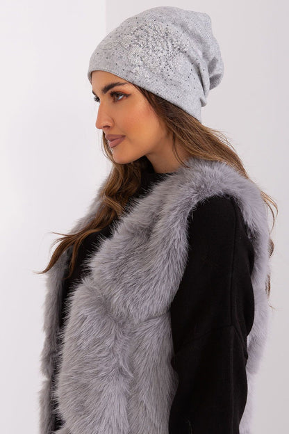 Rhinestone Cashmere Beanie Hat