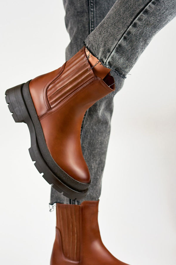 Warm Organic Leather Ankle Boots